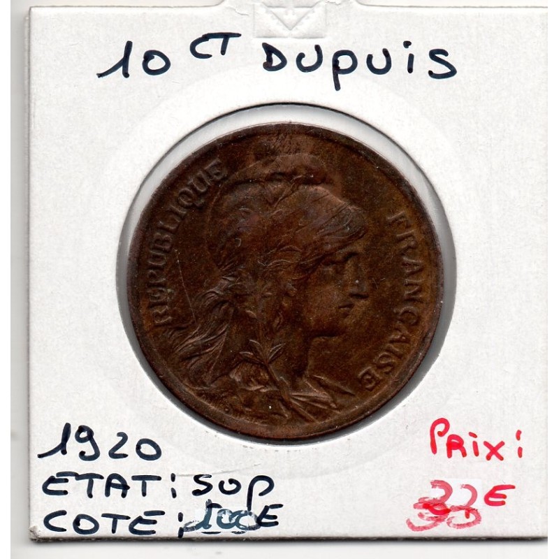 10 centimes Dupuis 1920 Sup, France pièce de monnaie