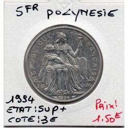 Polynésie Française 5 Francs 1994 Sup, Lec 63 pièce de monnaie