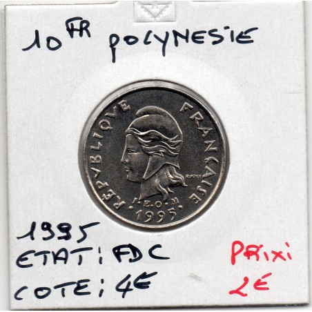 Polynésie Française 10 Francs 1995 FDC, Lec 84 pièce de monnaie
