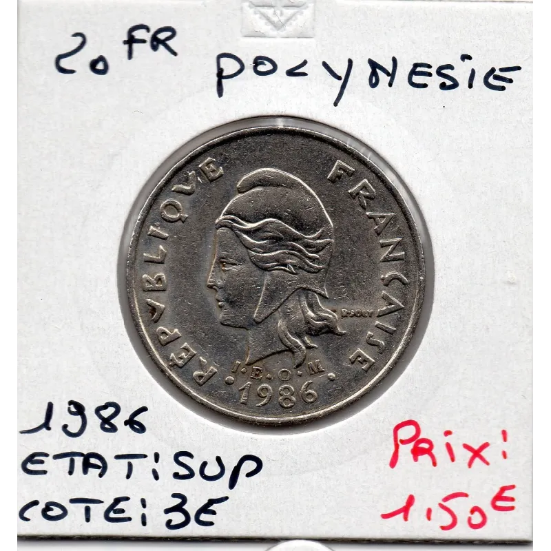 Polynésie Française 20 Francs 1986 Sup, Lec 102 pièce de monnaie Polynésie Française 20 Francs 1986 Sup, Lec 102 pièce de monnaie