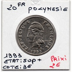 Polynésie Française 20 Francs 1993 Sup+, Lec 105 pièce de monnaie