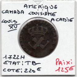 9 deniers Colonies Francoises 1722 H pour les amériques TB-,  Lec 193 pièce de monnaie