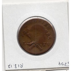 Guadeloupe, 3 sous 9 deniers 1793 TB, Lec 4 pièce de monnaie