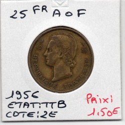 AOF Afrique Occidentale Française 25 Francs 1956 TTB, Lec 18 pièce de monnaie