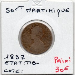 Martinique 50 centimes 1922 TB-, Lec 7 pièce de monnaie