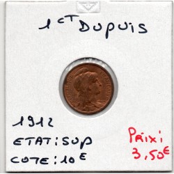 1 centime Dupuis 1912 Sup, France pièce de monnaie