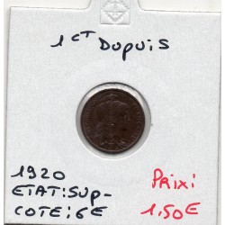 1 centime Dupuis 1920 Sup-, France pièce de monnaie