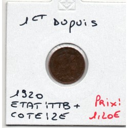1 centime Dupuis 1920 TTB+, France pièce de monnaie