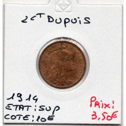 2 centimes Dupuis 1914 Sup, France pièce de monnaie