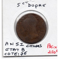 5 centimes Dupré An 5 I Limoges B, France pièce de monnaie