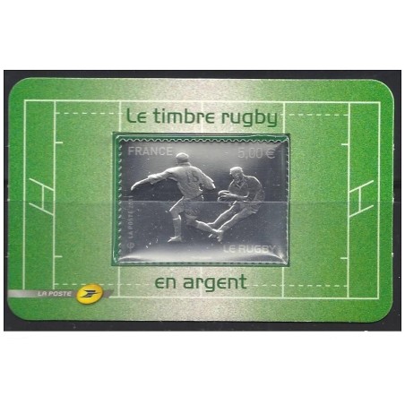 Autoadhésif Yvert No 597 Timbre Le rugby en argent