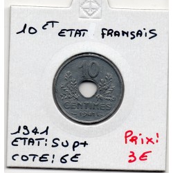 10 centimes état Français 1941 Sup+, France pièce de monnaie