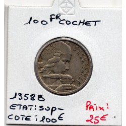 100 francs Cochet 1958 B Sup-, France pièce de monnaie