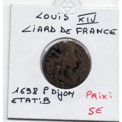 Liard de France 1698 P Dijon Louis XIV pièce de monnaie royale