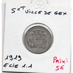 5 centimes Ville de Gex 1919 Elie 1.1 monnaie de nécessité