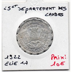 25 centimes departement des Landes de chambre de commerce 1921 pièce de monnaie