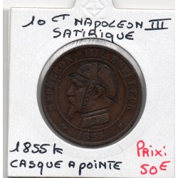 Monnaie Satirique Napoléon III avec casque à pointe 1855 K