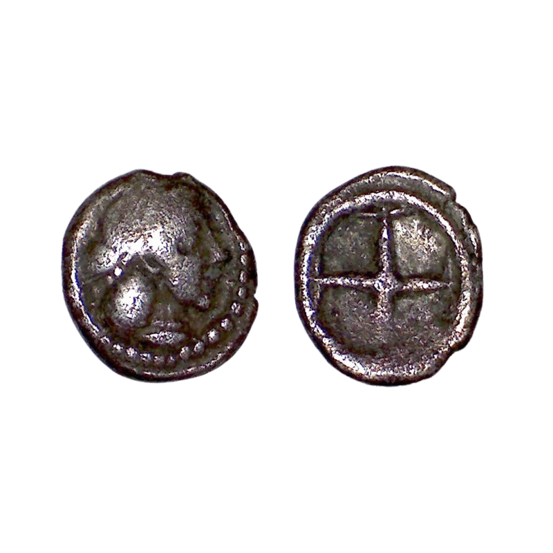 Obole Sicile, Syracuse Deinomenides (-480 à -470) Arethusa et roue