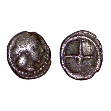 Obole Sicile, Syracuse Deinomenides (-480 à -470) Arethusa et roue