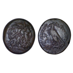 Egypte, Royaume Lagide - Ptolémée III Ae33 Hemidrachme Cuivre (-246 à -221) Zeus Amon