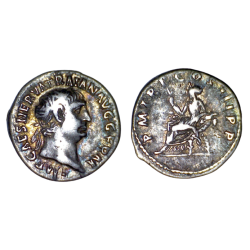 Denier de Trajan (100) RIC 32 sear 3144 atelier Rome