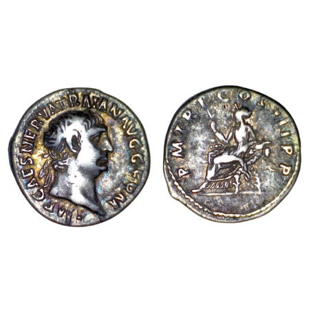 Denier de Trajan (100) RIC 32 sear 3144 atelier Rome