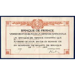 Bon de Versement d'or pour la défense nationale, 172 francs 21.7.1915