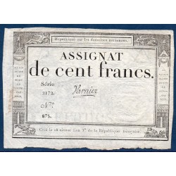 Assignat 100 francs  18 Nivose an 3  TTB- signature Vial