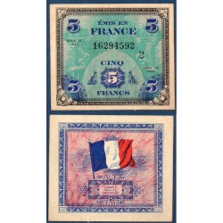 5 Francs Drapeau TTB 1944 série 2 Billet du trésor Central