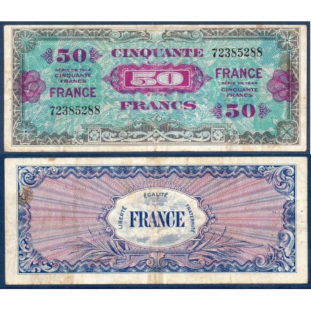 50 Francs France sans série TB 1945 Billet du trésor Central