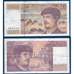 20 Francs Debussy TTB 1991 Billet de la banque de France