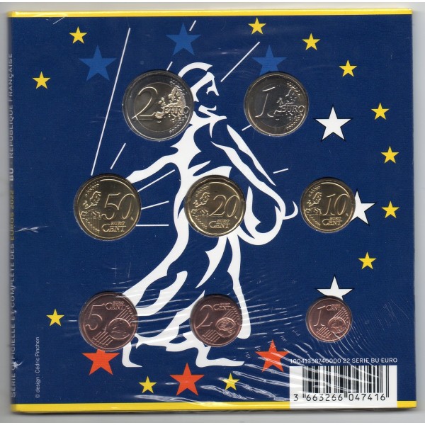 Coffret BU France 2022 pièces de monnaies Euros