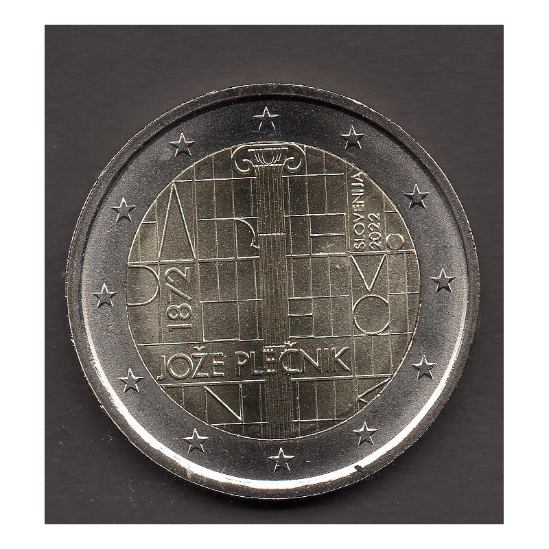 2 euro commémorative Slovénie 2022 Jože Plečnik piece de monnaie €
