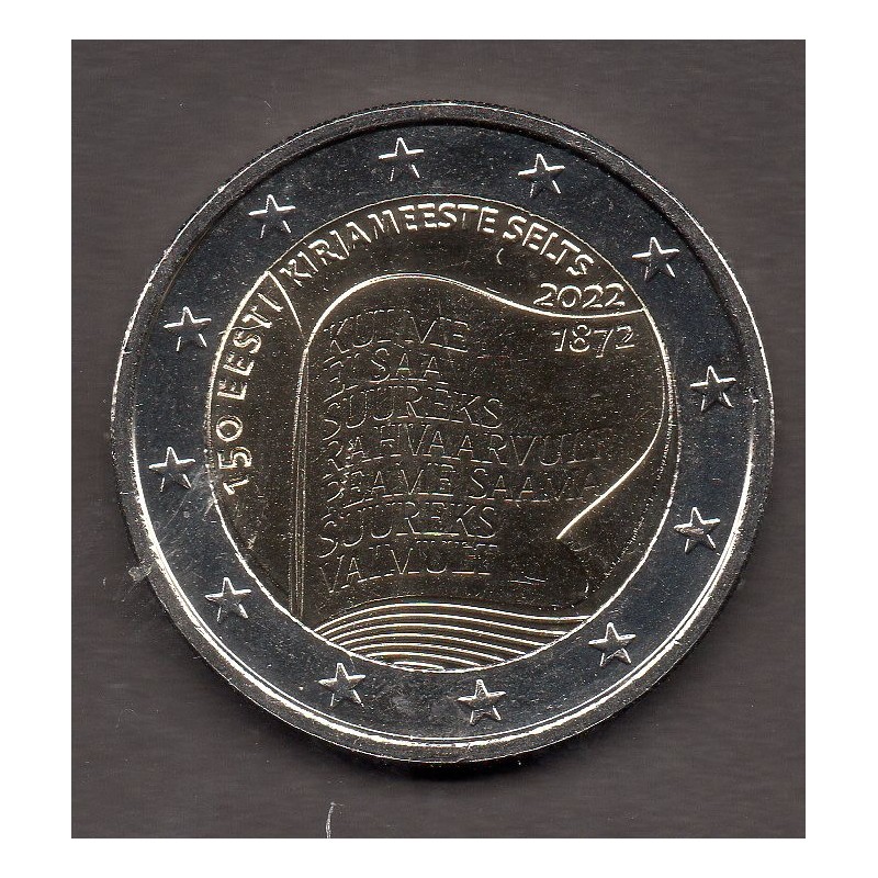 2 euro commémorative Estonie 2022 Société des lettrés estoniens piece de monnaie €