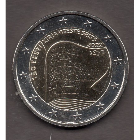 2 euro commémorative Estonie 2022 Société des lettrés estoniens piece de monnaie €