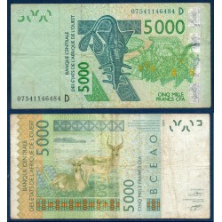 BCEAO Pick 417De pour le Mali, Billet de banque de 5000 Francs CFA 2007