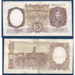 Argentine Pick N°275, Billet de banque de 5 Pesos 1960-1962