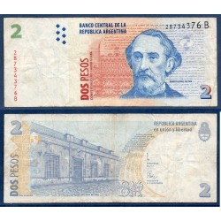 Argentine Pick N°346, TB Billet de banque de 2 Pesos 1997-2002