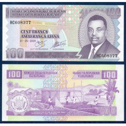 Burundi Pick N°37d, Billet de banque de 100 Francs 2004