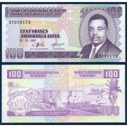 Burundi Pick N°37b, Billet de banque de 100 Francs 1997