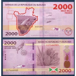 Burundi Pick N°52b, Billet de banque de 2000 Francs 2018