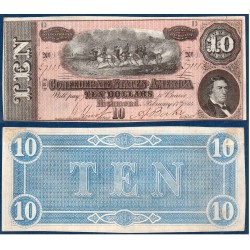 Etats Confédérés d'Amérique PK 68, 17 février 1864 Billet de banque de 10 Dollars