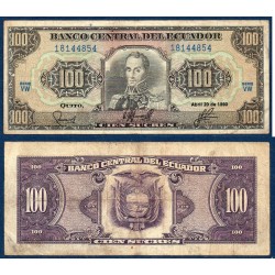 Equateur Pick N°123, TTB Billet de banque de 100 Sucres 1986-1990