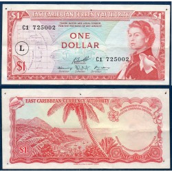 Caraïbes de l'est Pick N°13l, pour Sainte Lucie Billet de banque de 1 dollars 1965