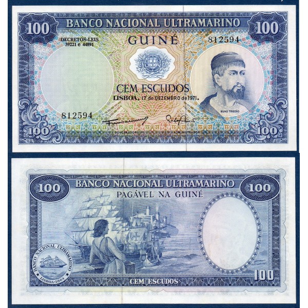 Guinée Portugaise Pick N°45a, Neuf Billet de banque de 100 Escudos 1971