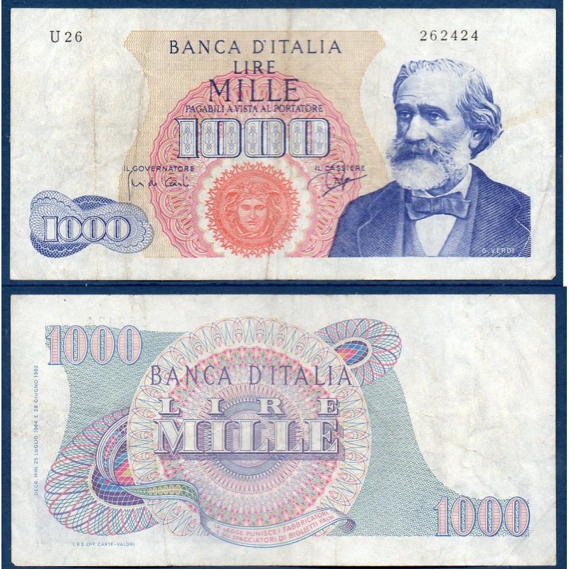 Italie Pick N°96c, Billet de banque de 1000 Lire 1964