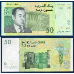 Maroc Pick N°69a, Billet de banque de 50 Dirhams 2002