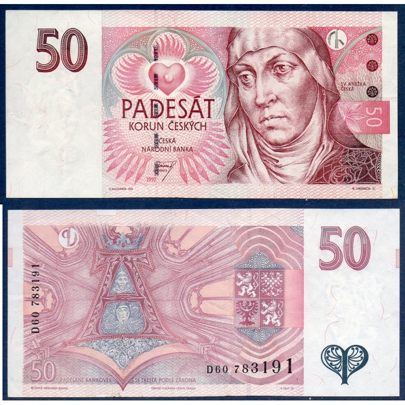 Republique Tchèque Pick N°17b, TTB Billet de banque de 50 Korun 1997
