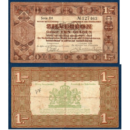 Pays Bas Pick N°61, TB Billet de Banque de 1 gulden 1938