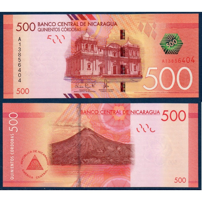 Nicaragua Pick N°214a, Billet de Banque de 500 Cordobas 2014